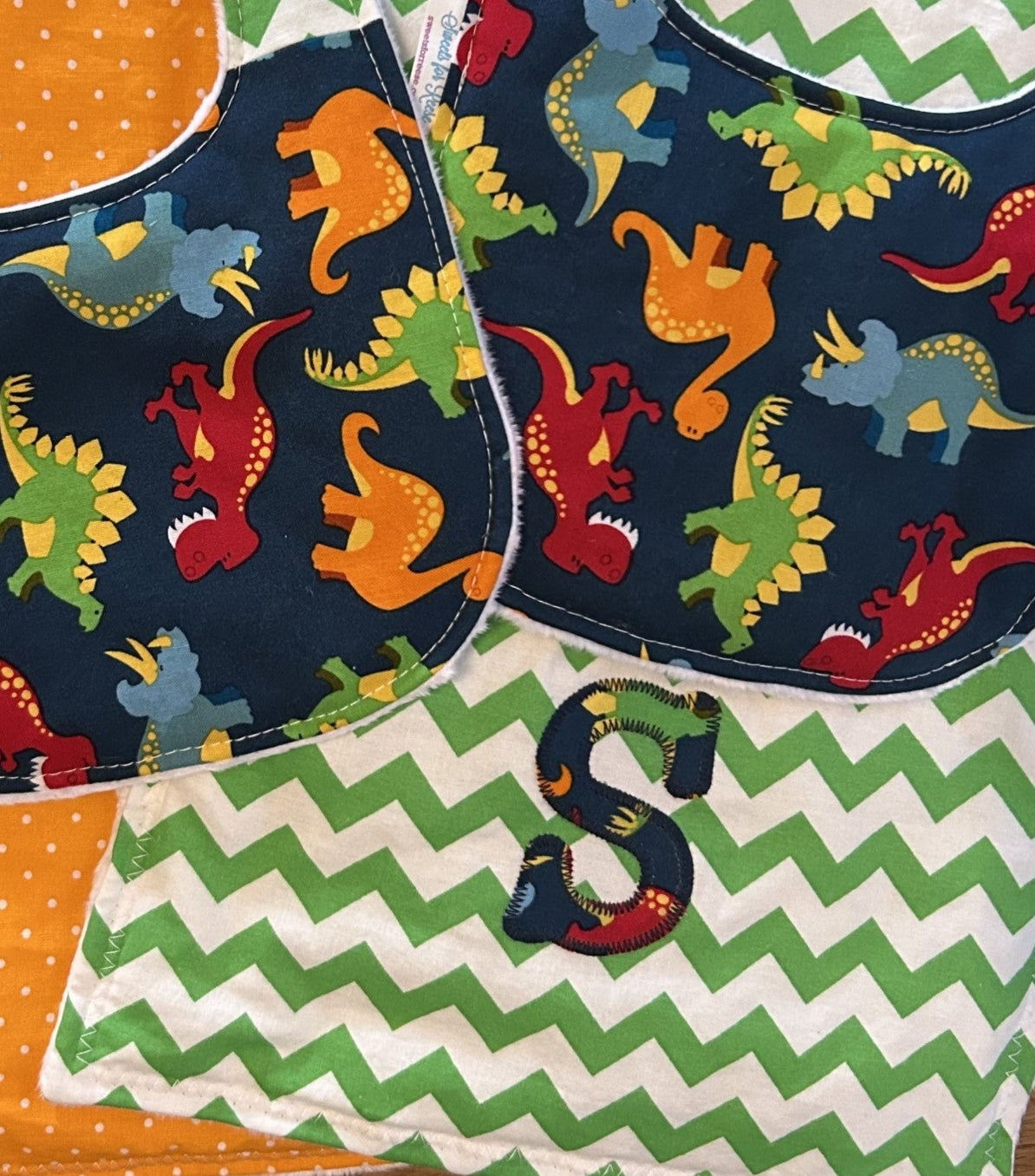 Dinosaur Burp Cloths and Bibs Set