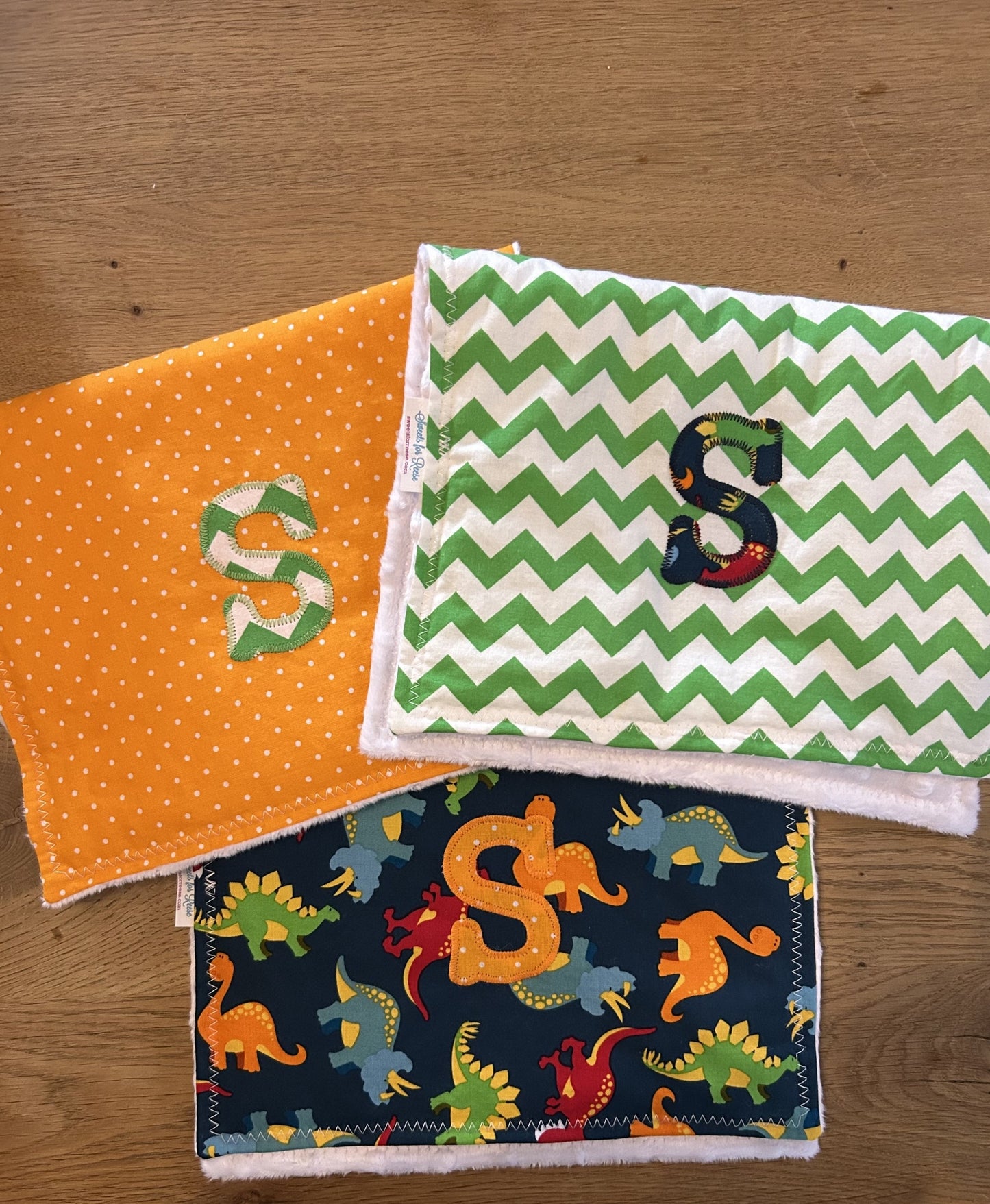 Dinosaur Burp Cloths and Bibs Set
