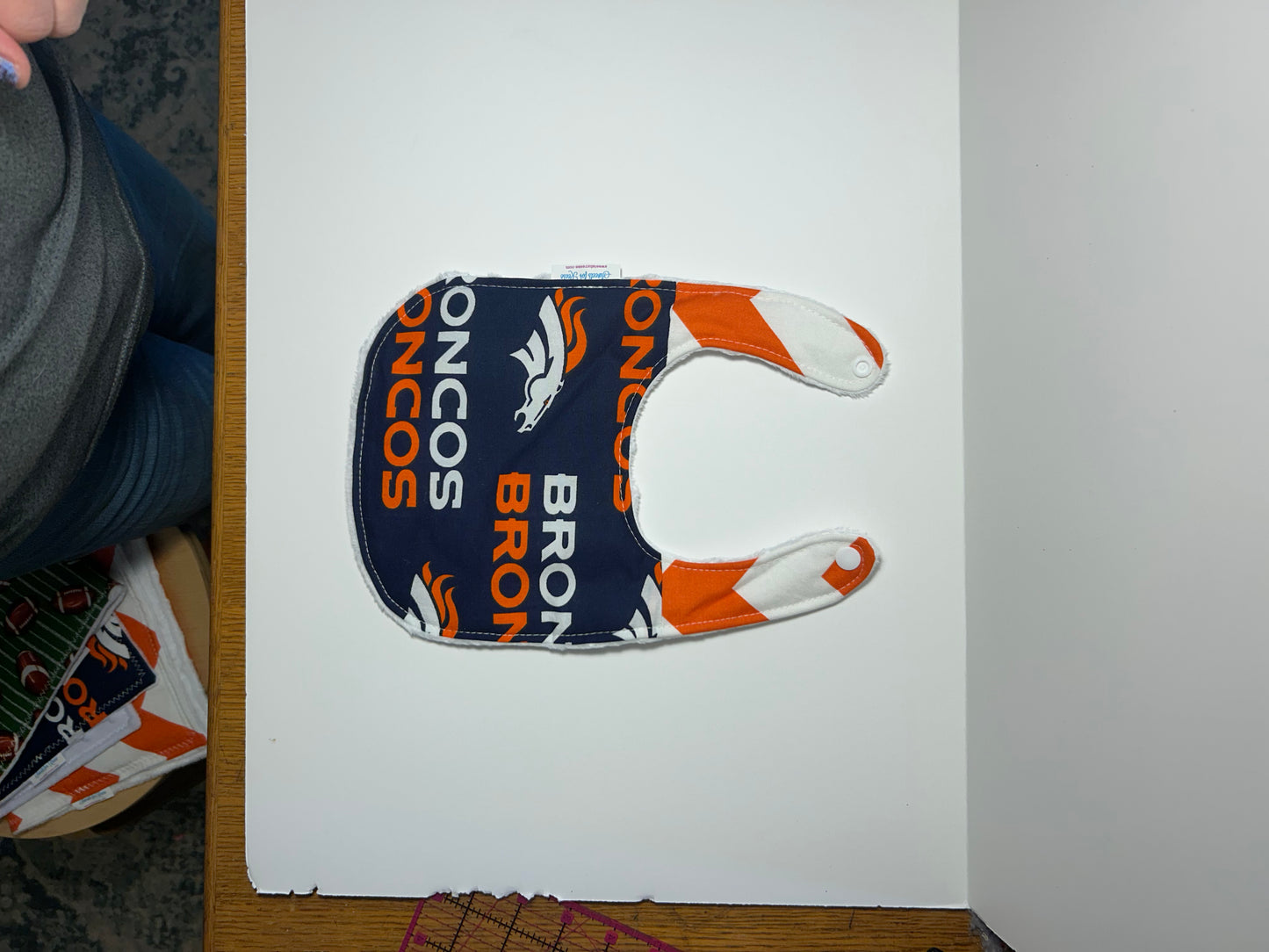 Denver Broncos 3 Burp Cloths and 1 Bib Set