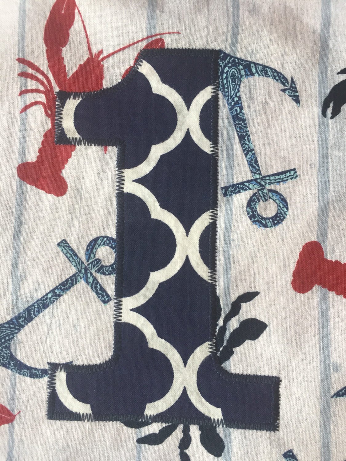 Lobster First Birthday Bib