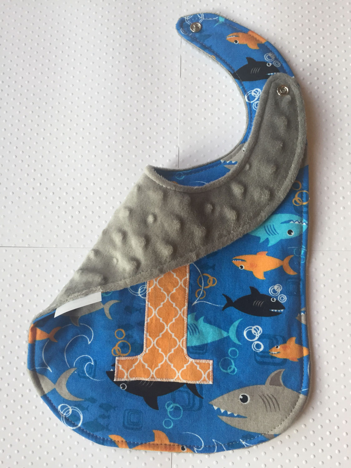Shark First Birthday Bib