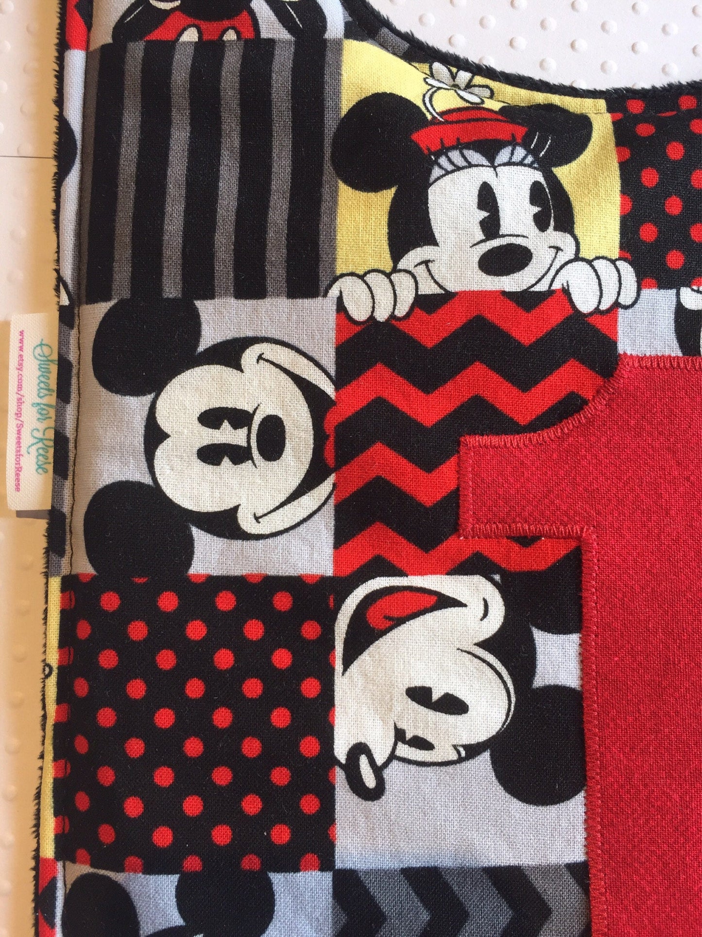 Mickey and Minnie First Birthday Bib
