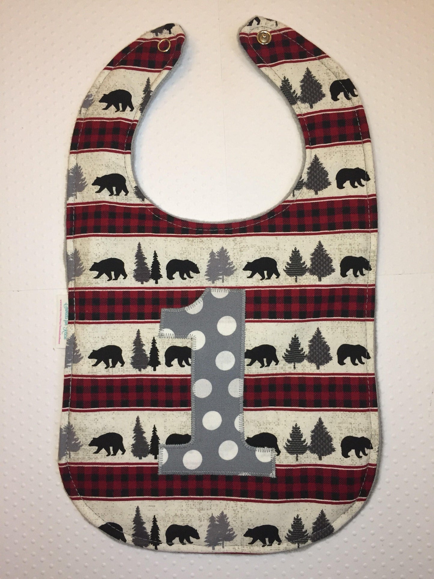 Wild One Bear First Birthday Bib, Wilderness, The Woods, Black Bear