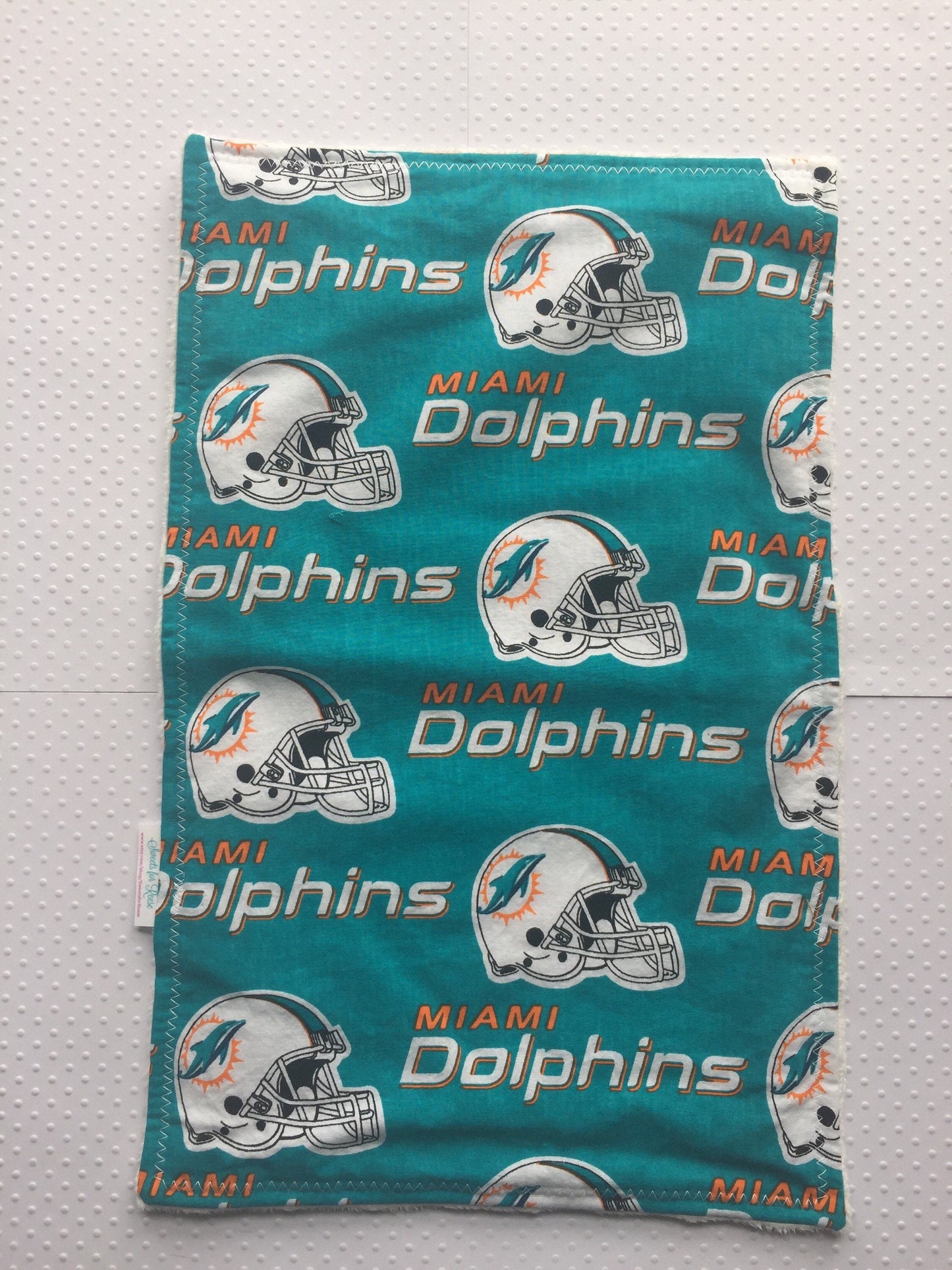 Miami Dolphins Set - 2 Burp Cloths and 1 Bib