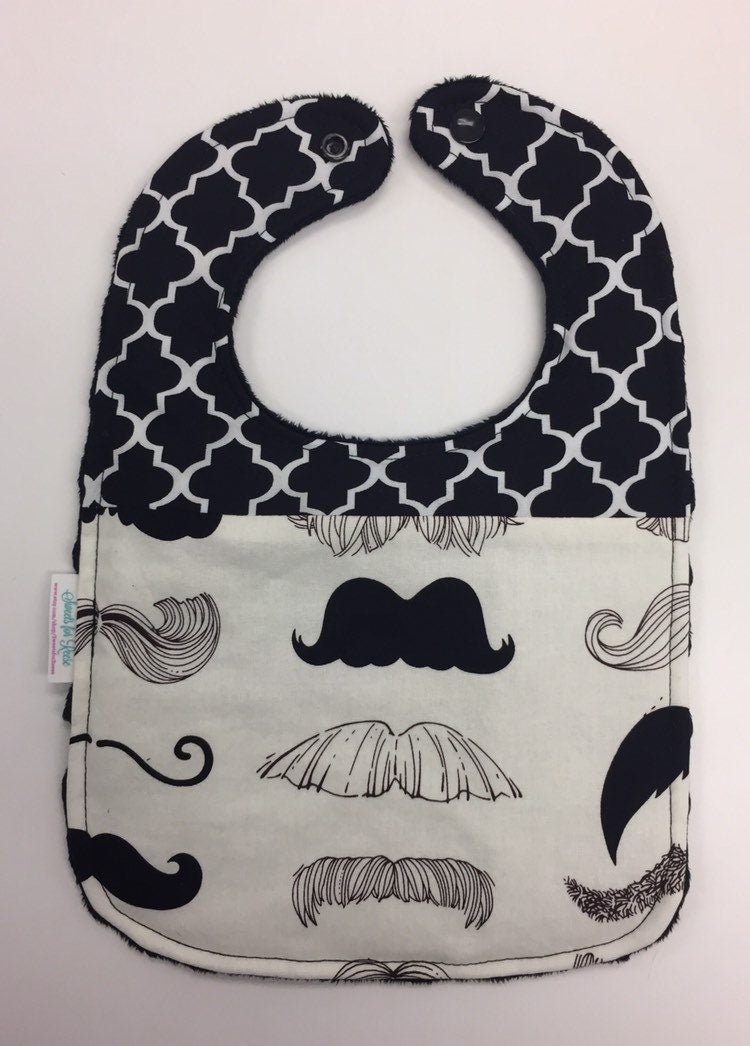 Mustache Toddler Bib (fits up to 24 months)
