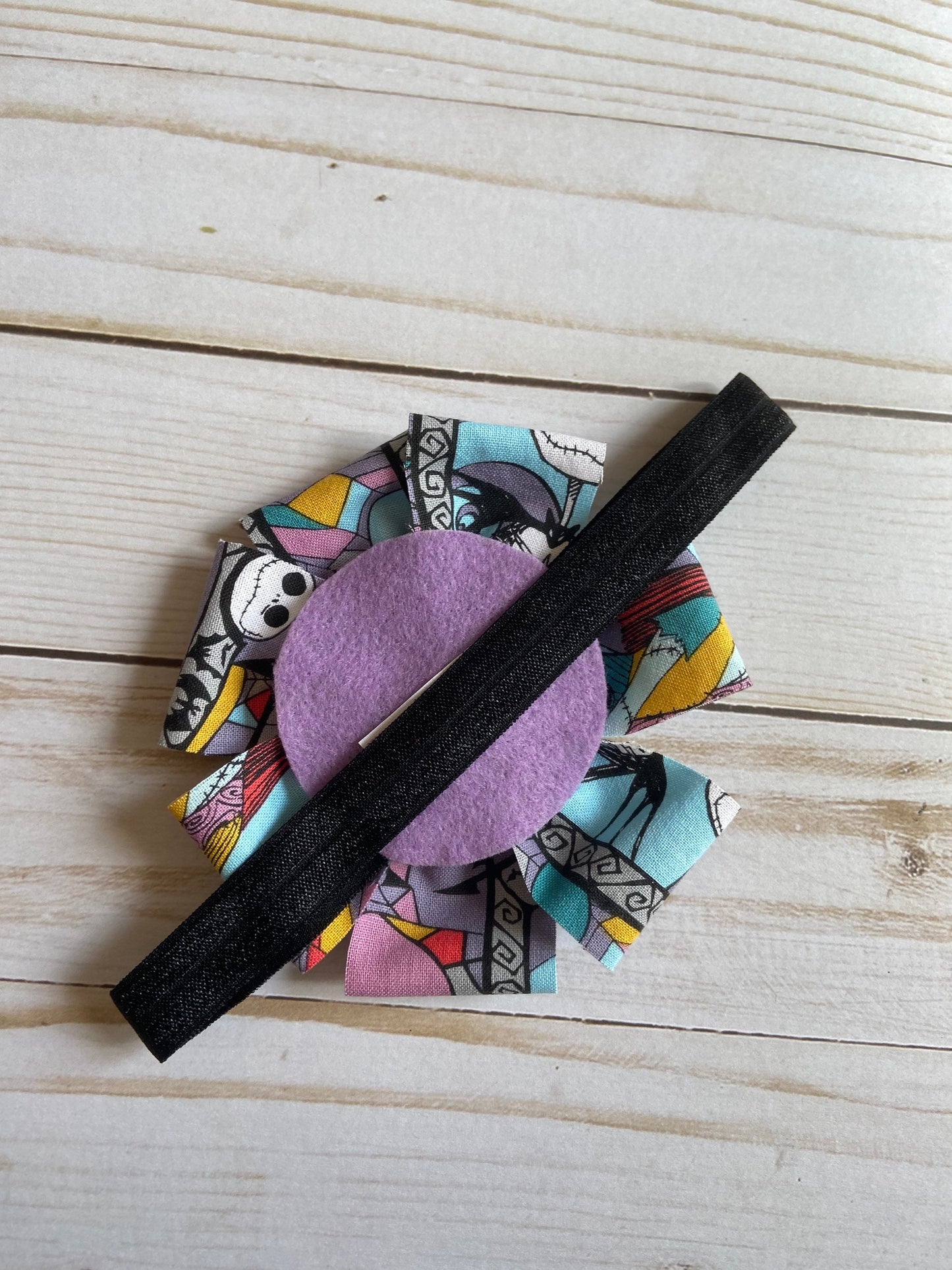 Nightmare Before Christmas Jack and Sally Flower Headband