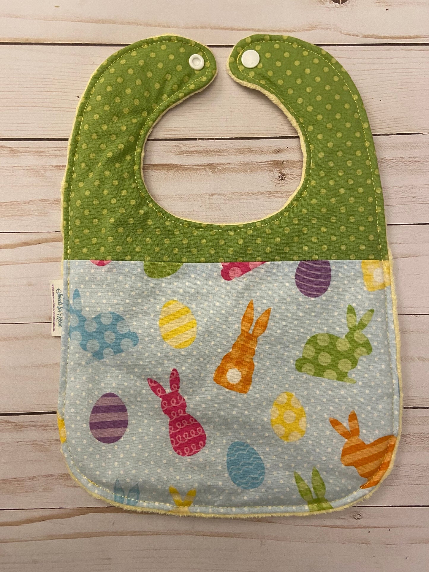 Easter Bunnies and Eggs Toddler Bib (fits up to 24 months)