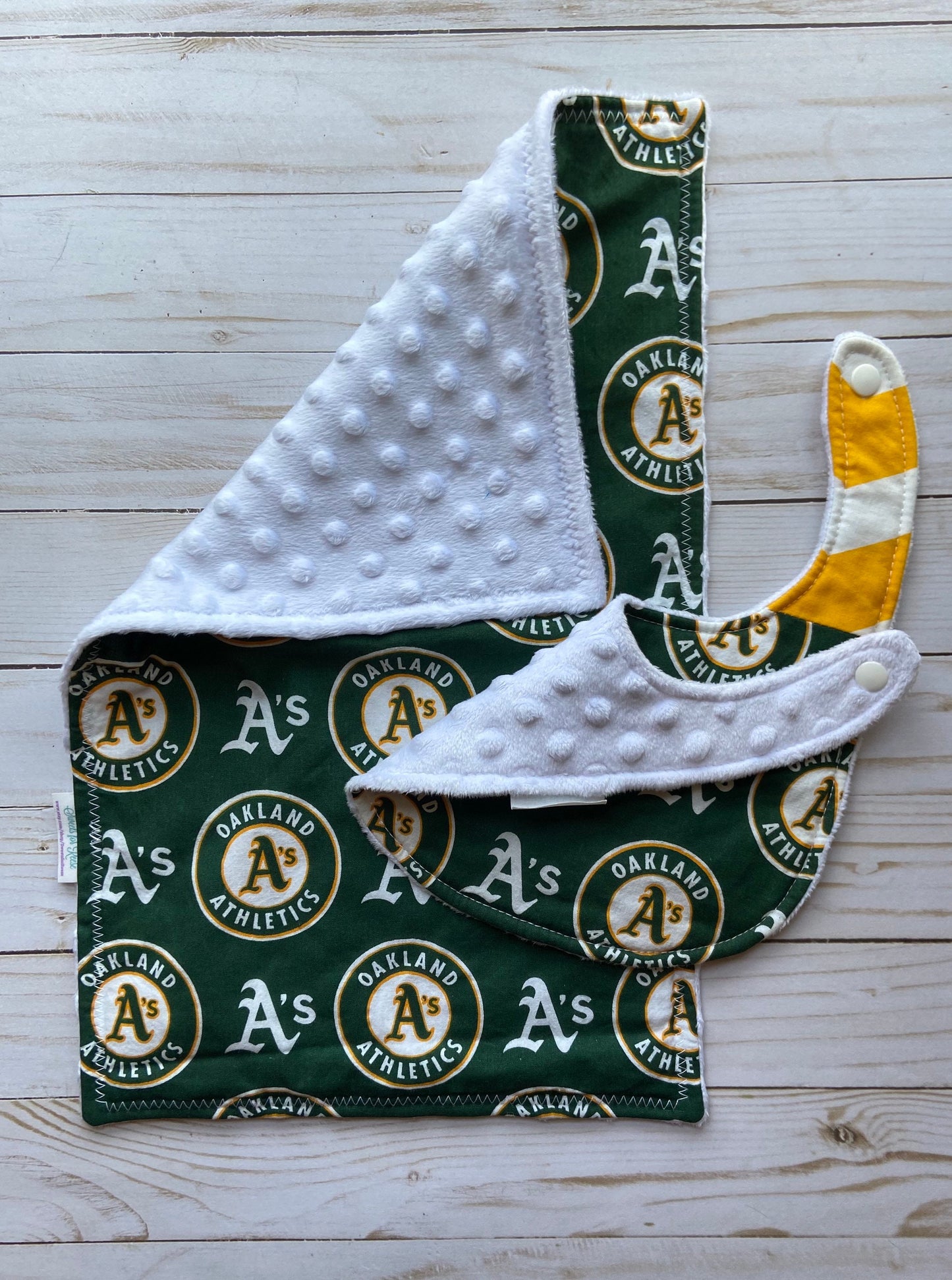 Oakland Athletics Baseball Burp Cloth and Bib