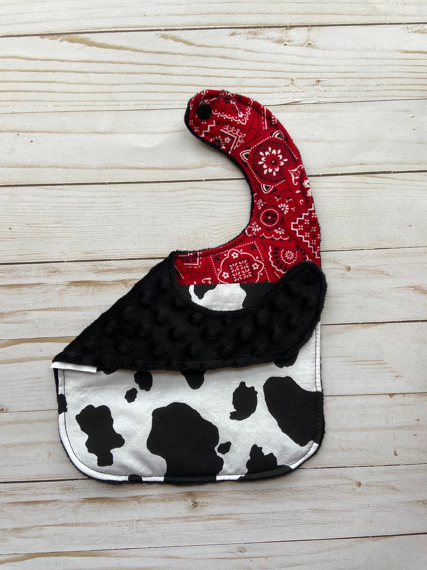 Cow Print Bib (fits up to 24 months)