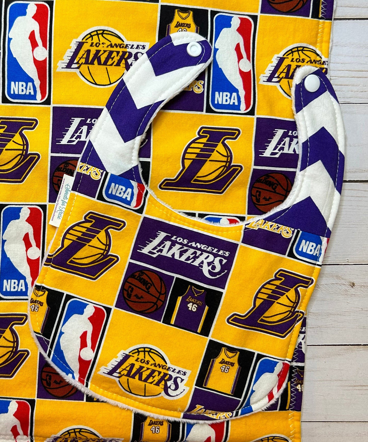 Los Angeles Lakers Burp Cloth and bib Set- Set of 3