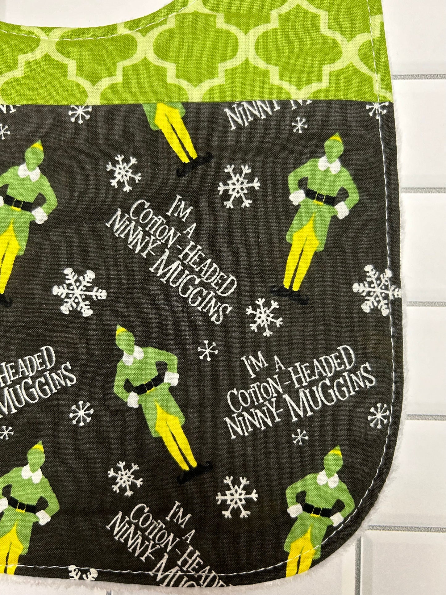 Cotton-Headed Ninny-Muggins Elf Bib (fits up to 24 months)