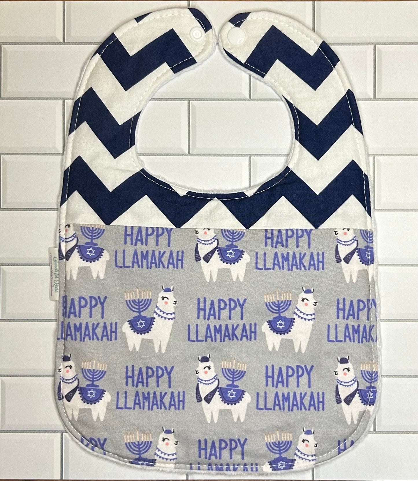 Hanukkah Llamakah Llama Baby & Toddler Bib (fits up to 24 months)