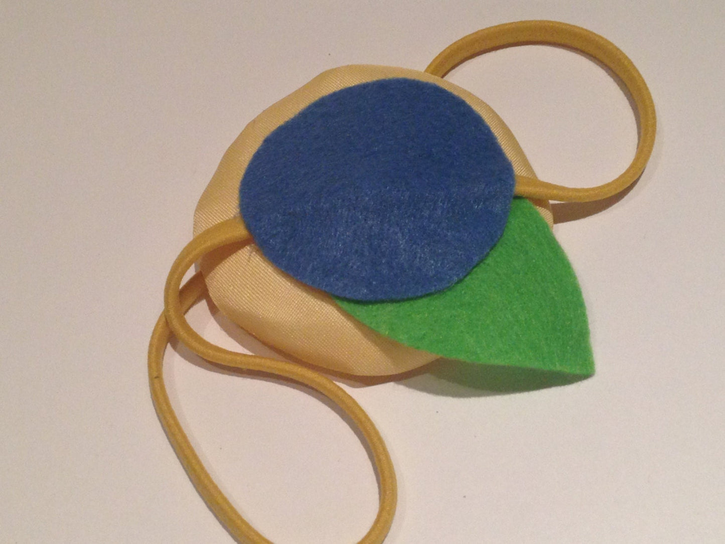 Yellow Satin Burned Edges Flower Headband