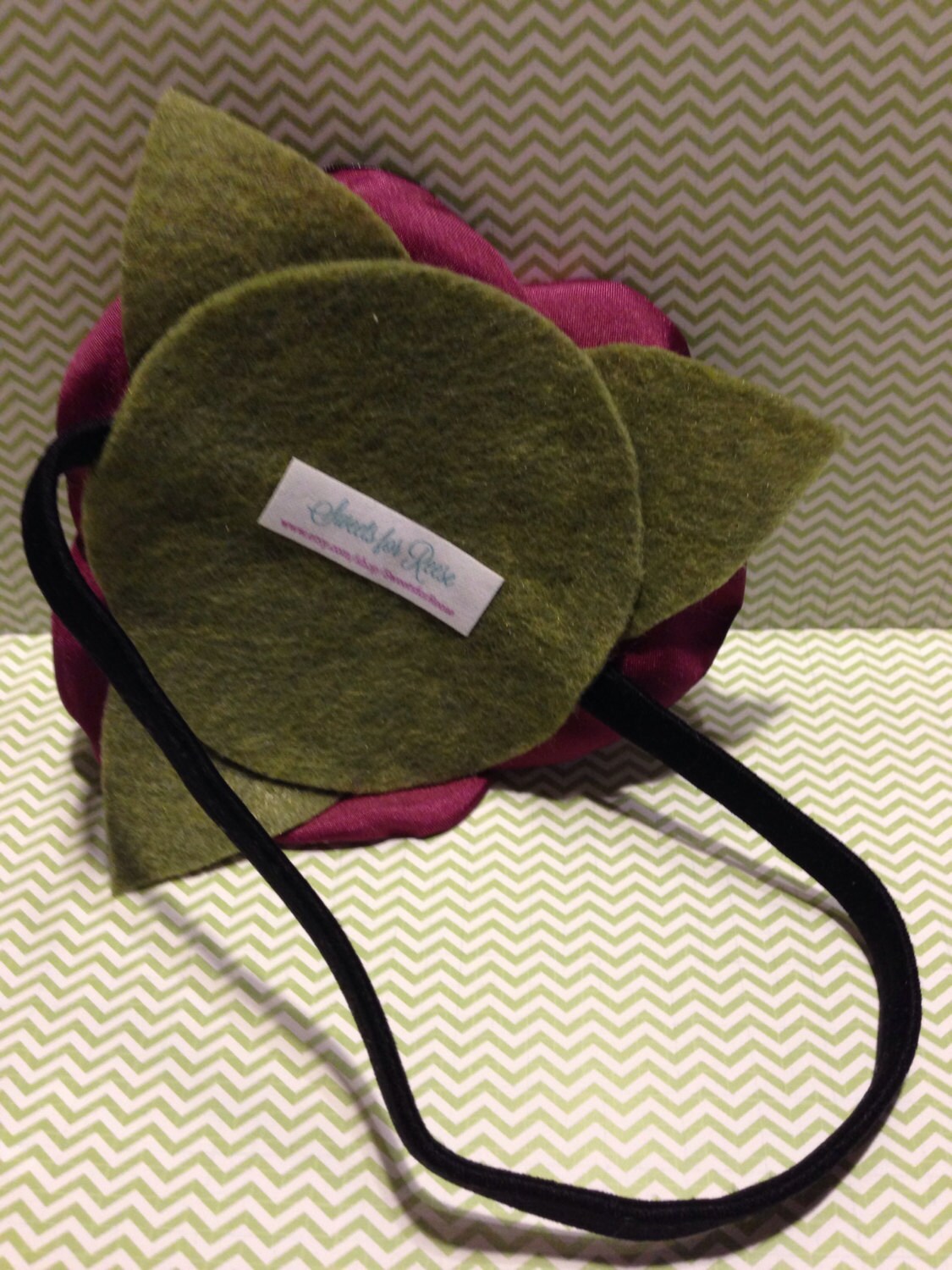 Wine Silk Burned Edges Flower Headband