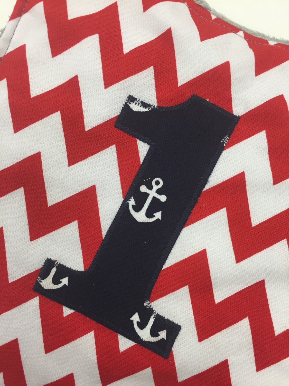 Nautical Anchor First Birthday Bib