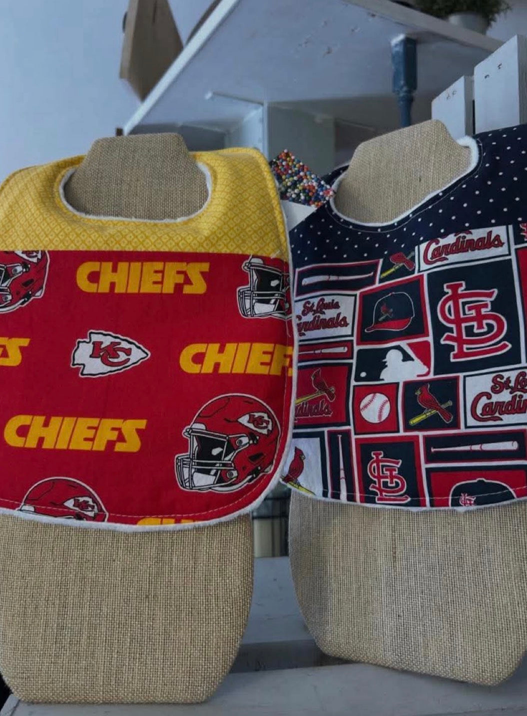 Cardinals and Chiefs Bibs