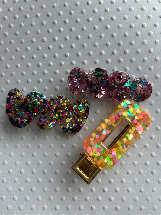 Glitter Barrettes - Set of 3
