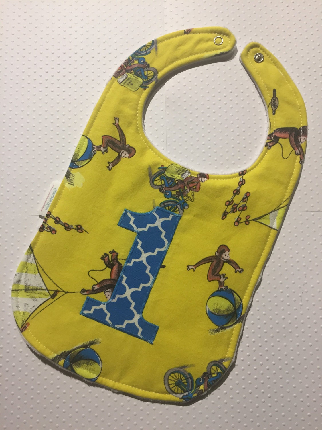 Curious George First Birthday Bib