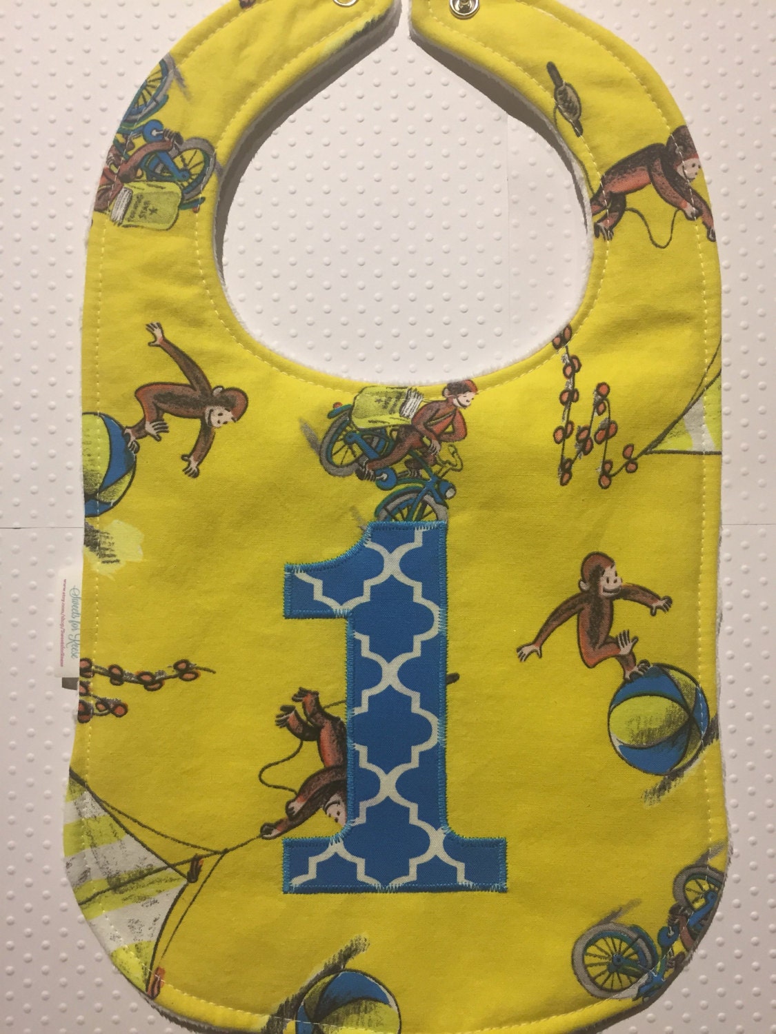 Curious George First Birthday Bib