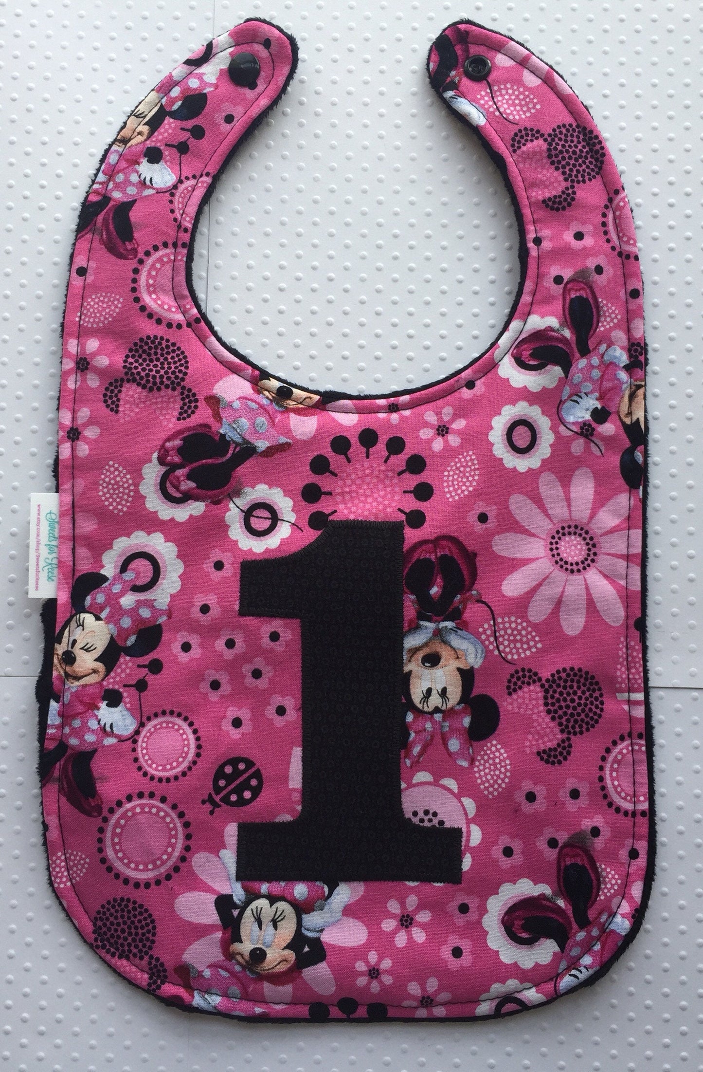 Minnie Mouse First Birthday Bib
