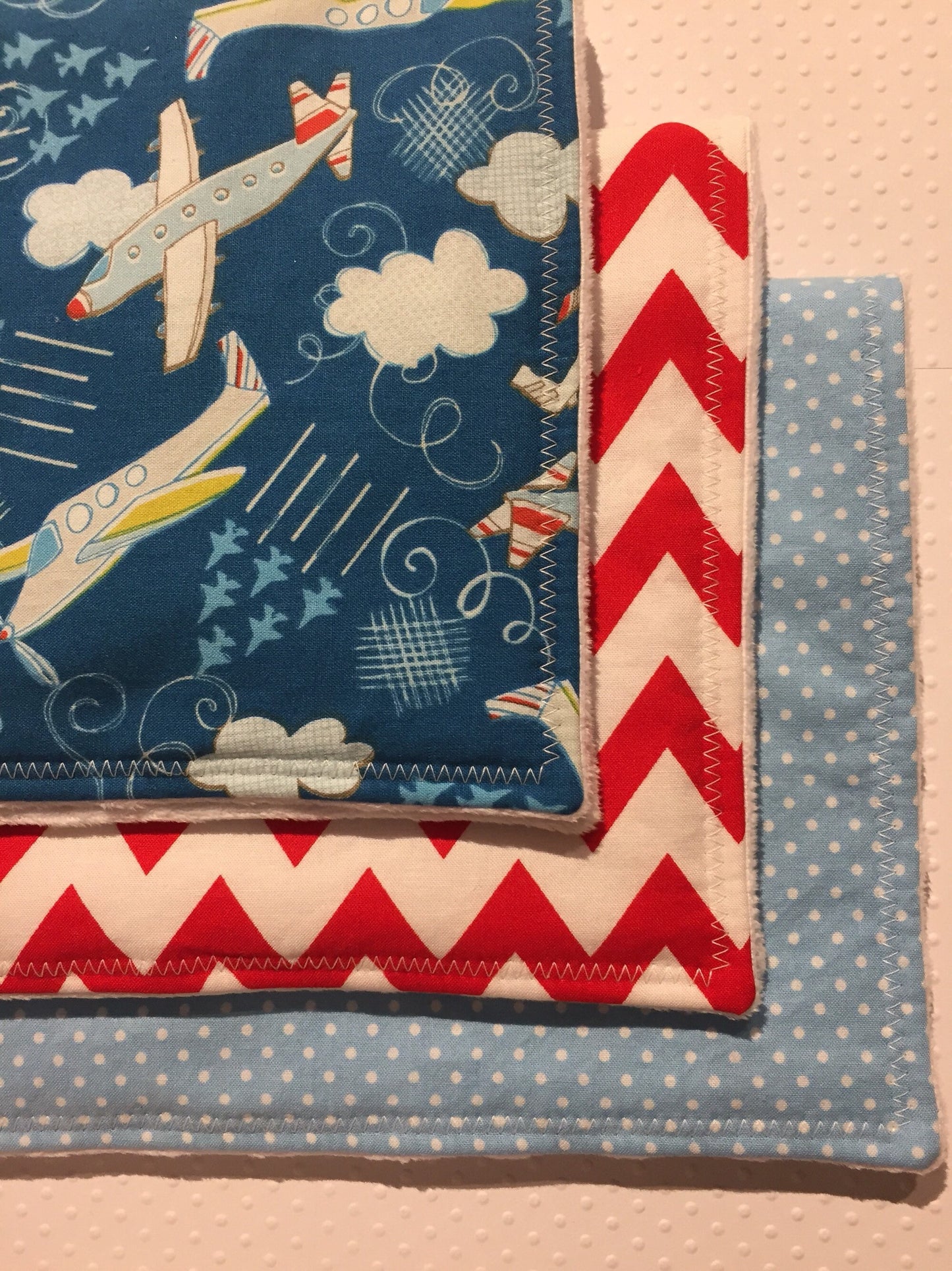 Airplanes Burpcloths & Bib Set- Set of 4