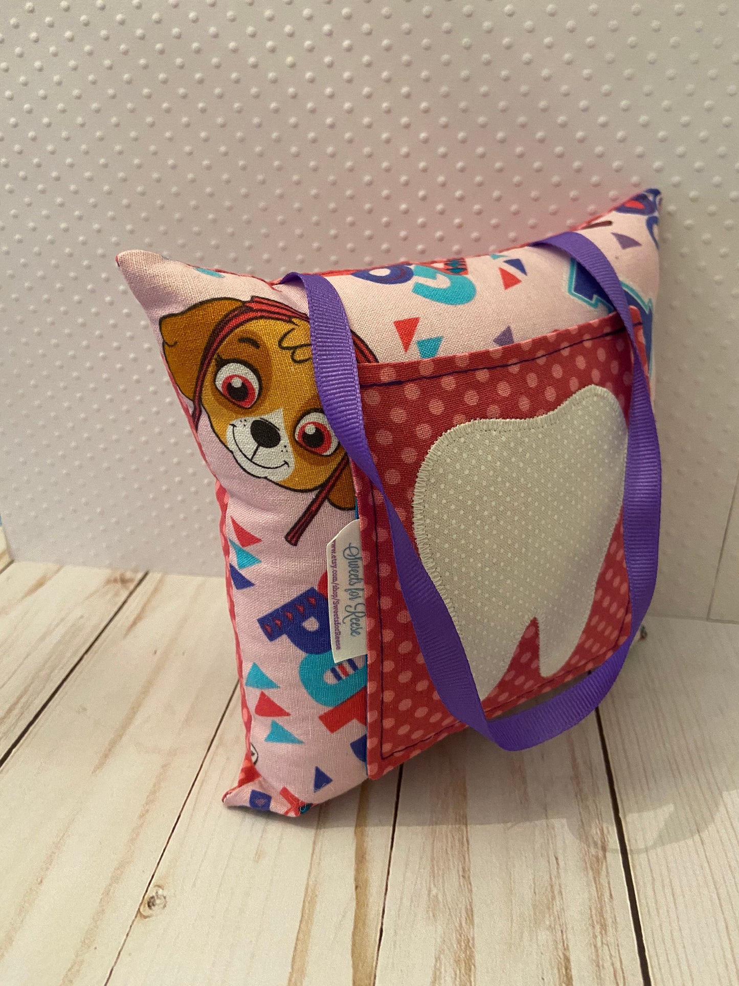 Tooth Fairy Pillow - Paw Patrol pink