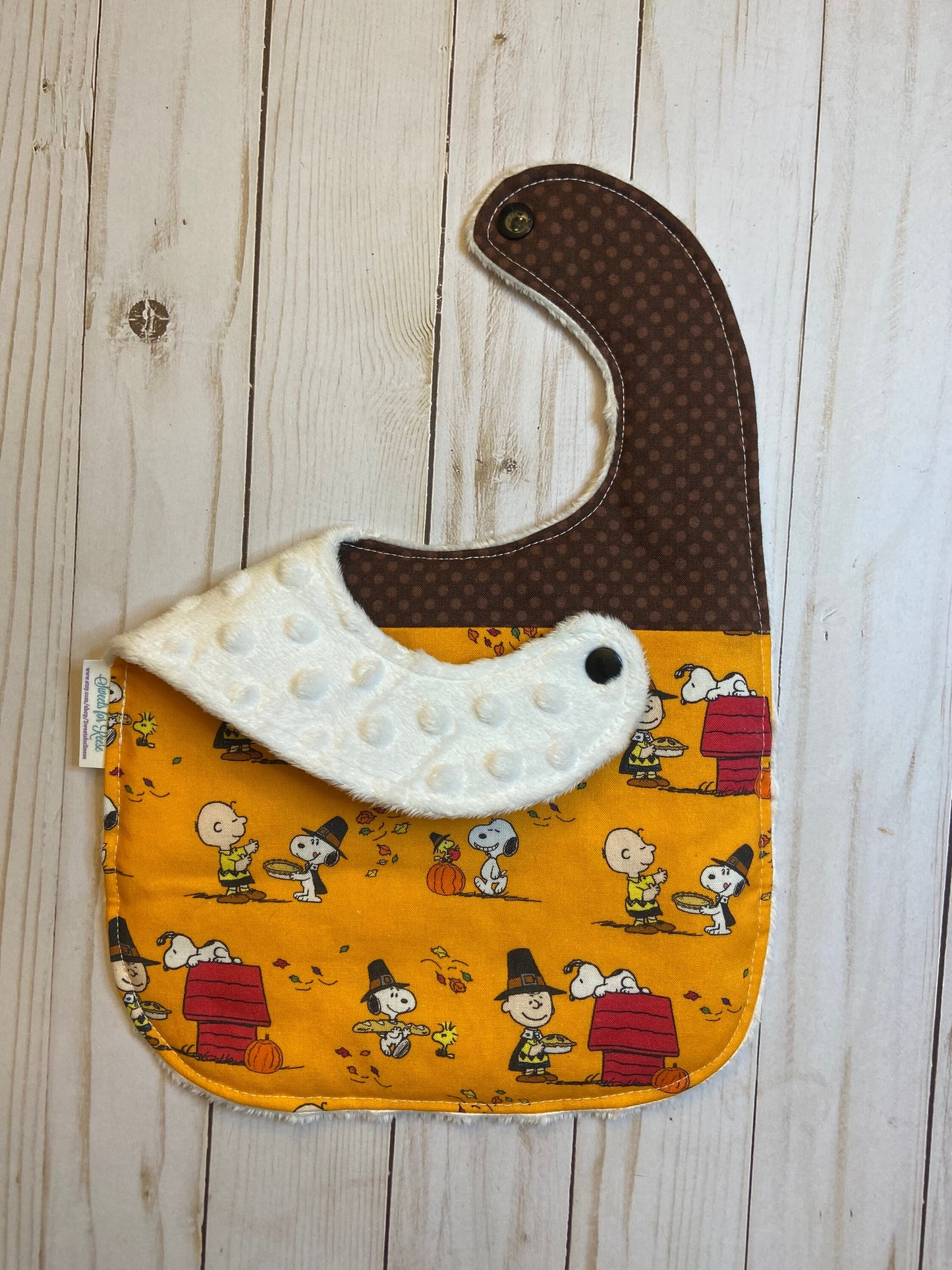 Charlie Brown Thanksgiving Toddler Bib (fits up to 24 months)