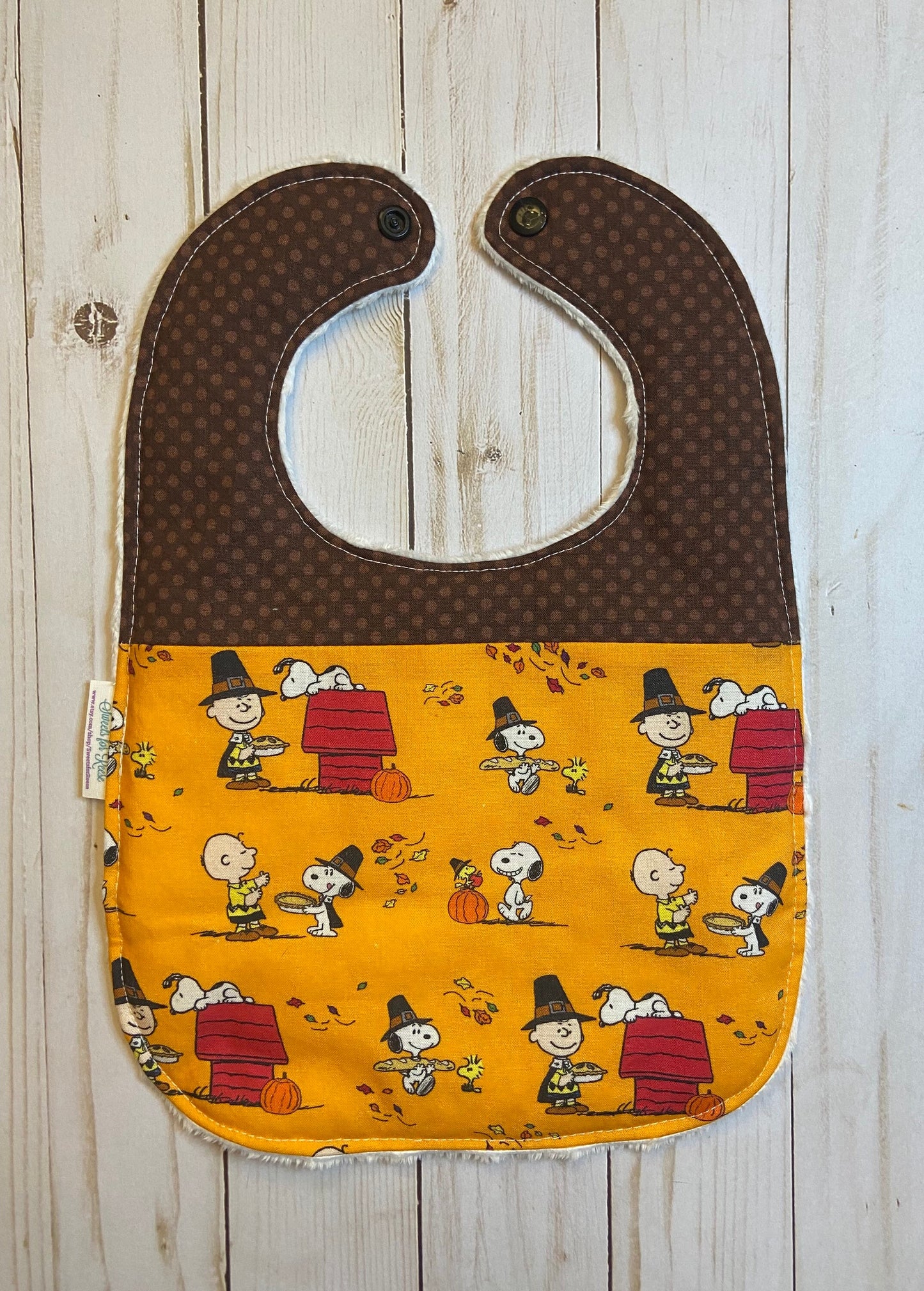 Charlie Brown Thanksgiving Toddler Bib (fits up to 24 months)