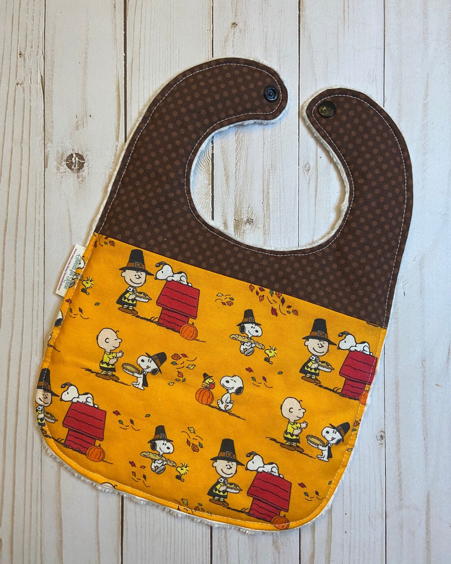 Charlie Brown Thanksgiving Toddler Bib (fits up to 24 months)