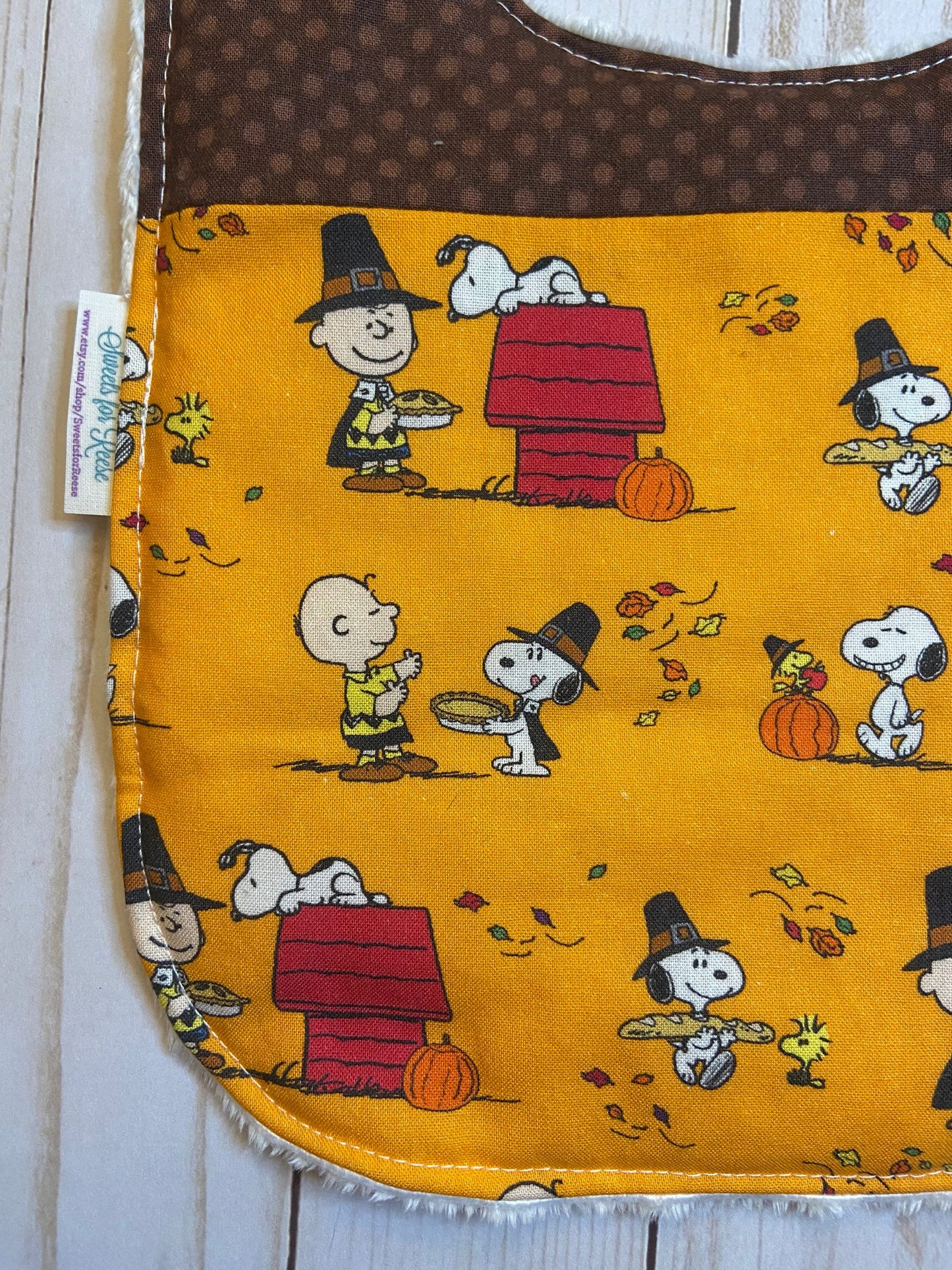 Charlie Brown Thanksgiving Toddler Bib (fits up to 24 months)