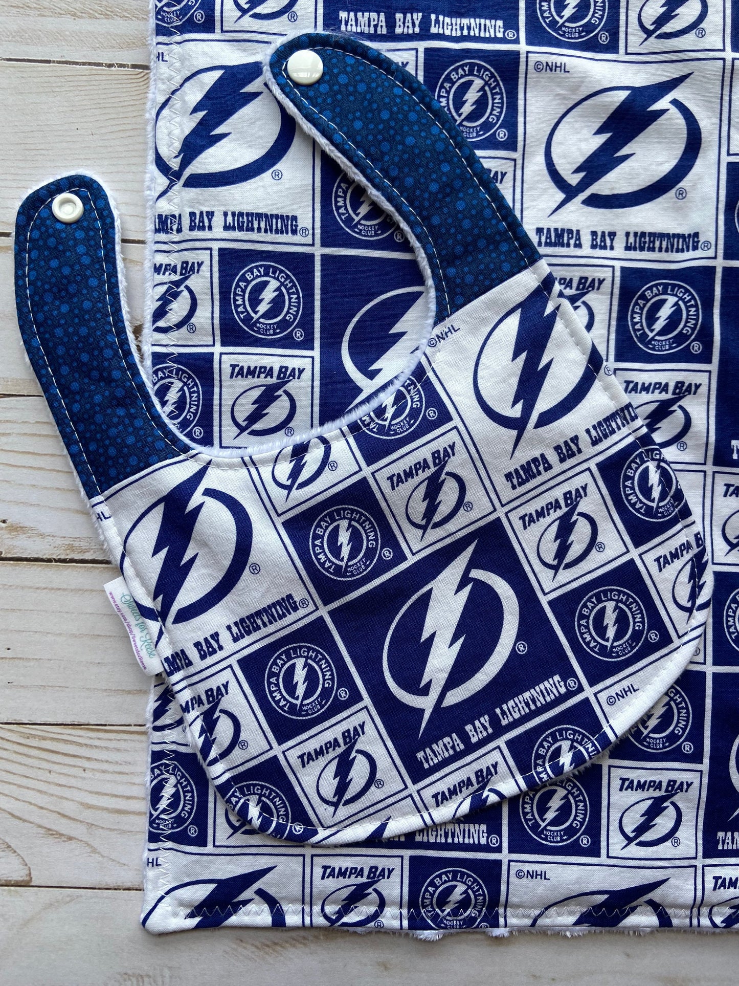 Tampa Bay Lightning Hockey Burp Cloth and Bib