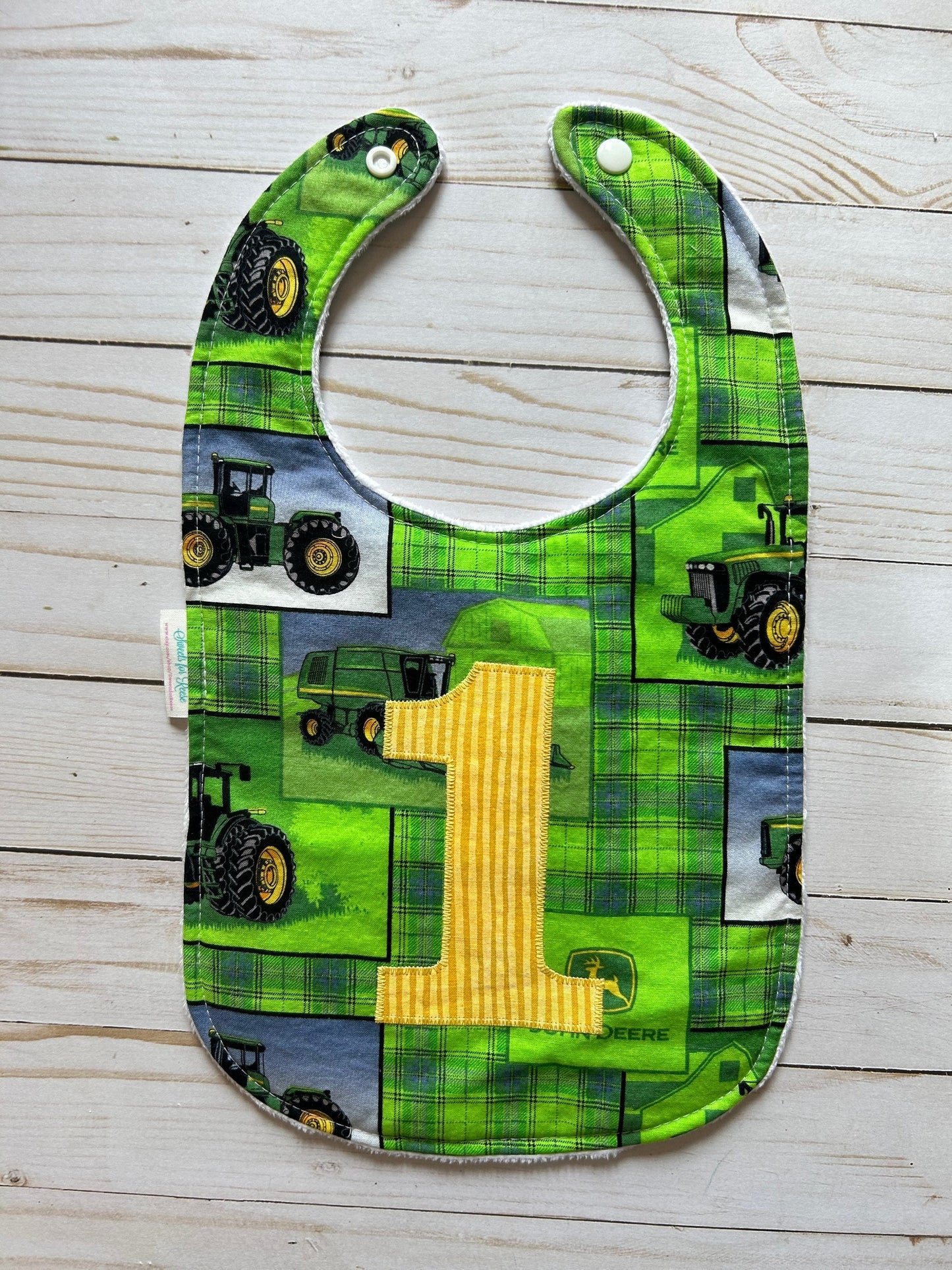 Tractors First Birthday Bib
