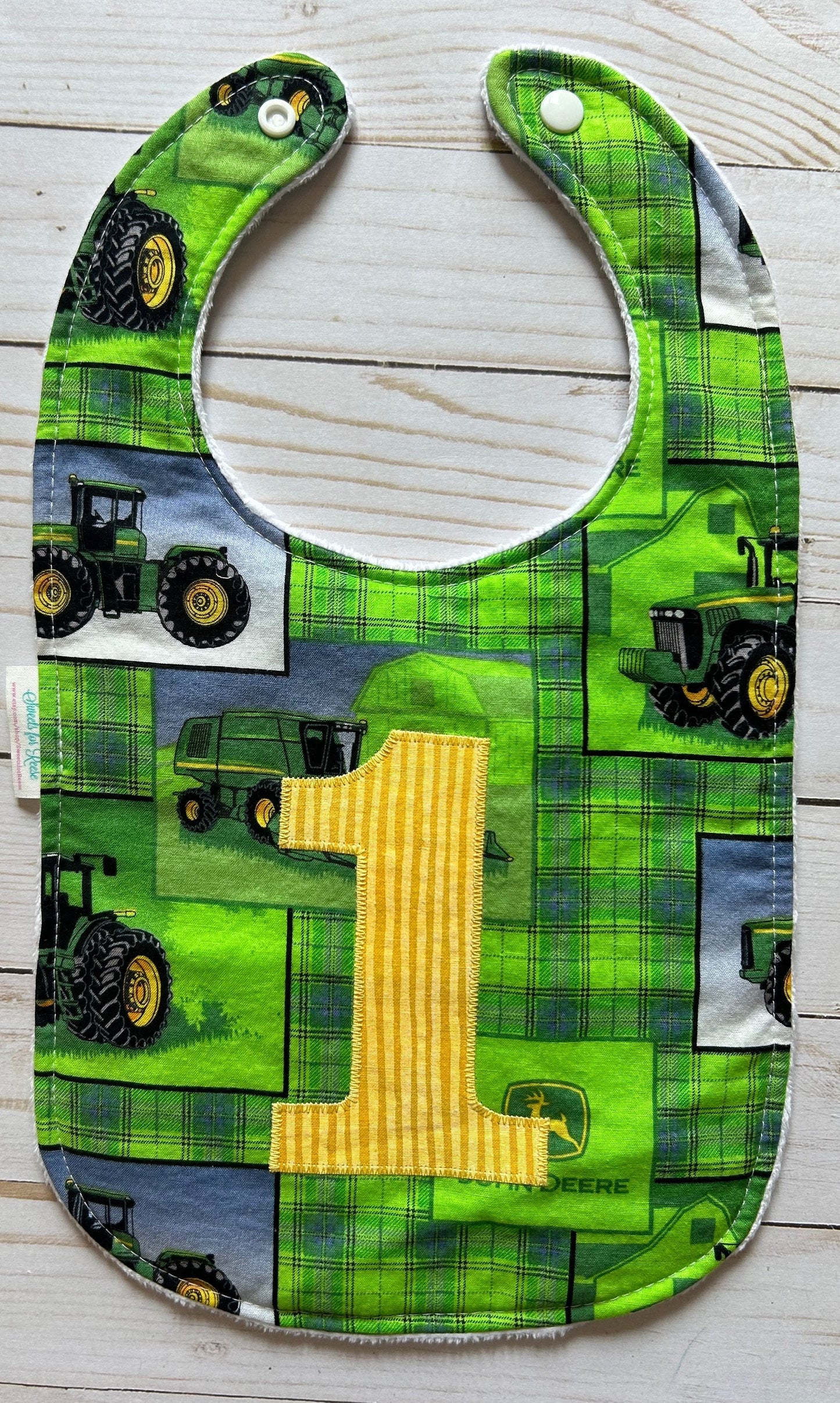 Tractors First Birthday Bib