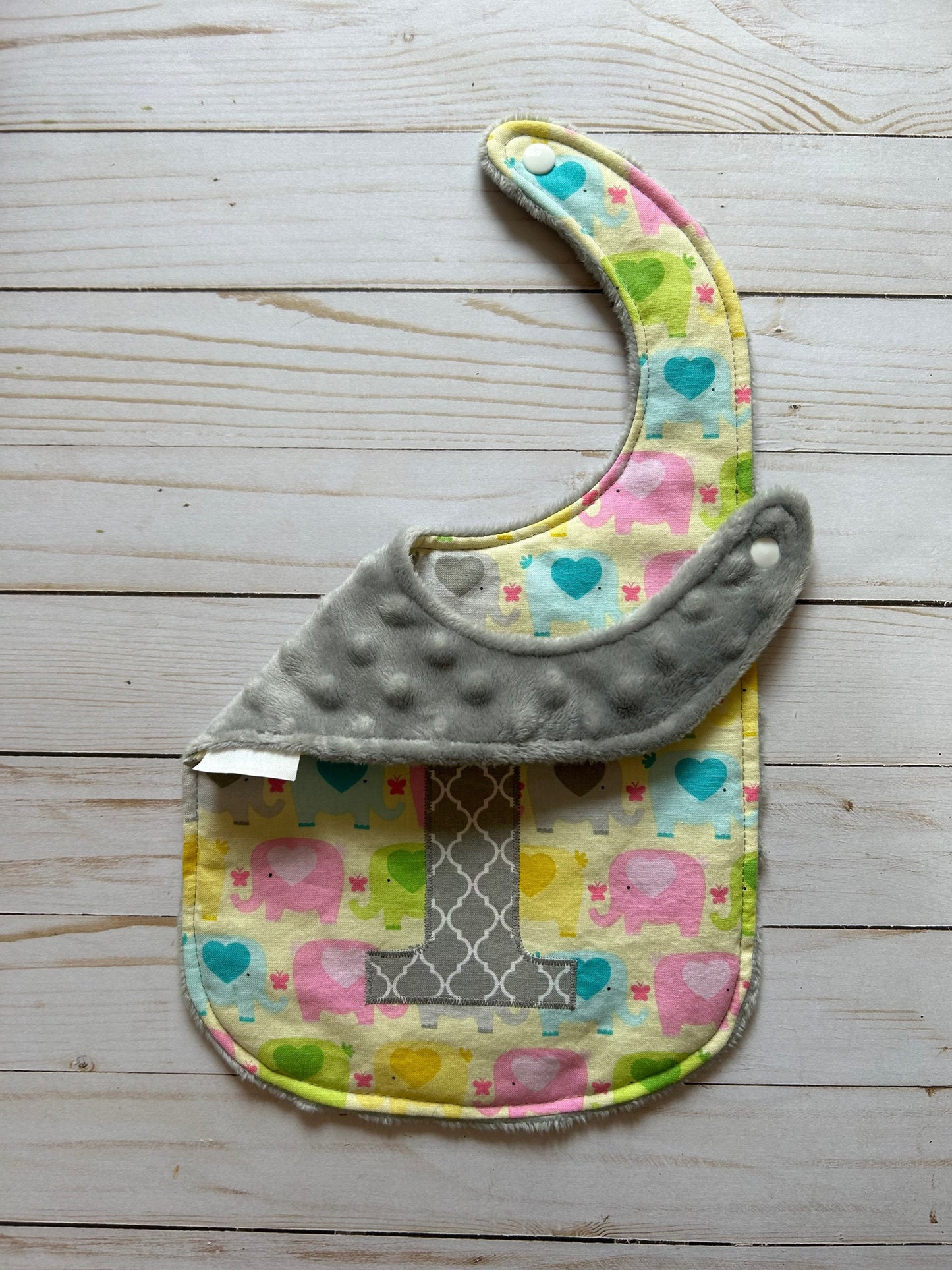 Elephants First Birthday Bib